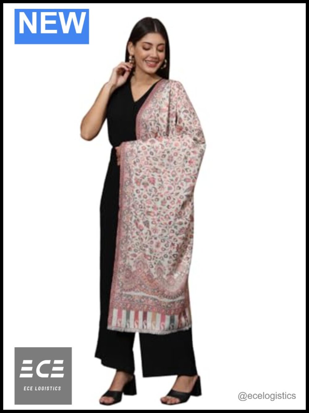 Kani Woolen Stole Soft Woven Winter Scarf Paisley Jaal Wrap